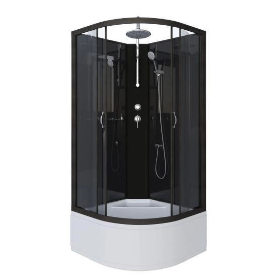 Душевая кабина Niagara NG-6508-14BKT 900х900х2100-2400 высокий поддон 40см стекло тонированное алюм черный