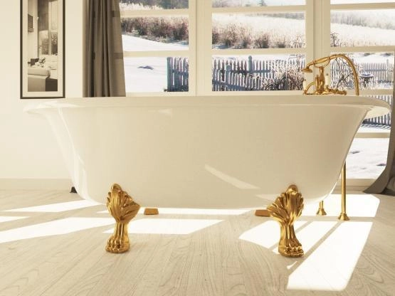 Ванна AquaStone Оливия ножки золото 180х90 иск. камень