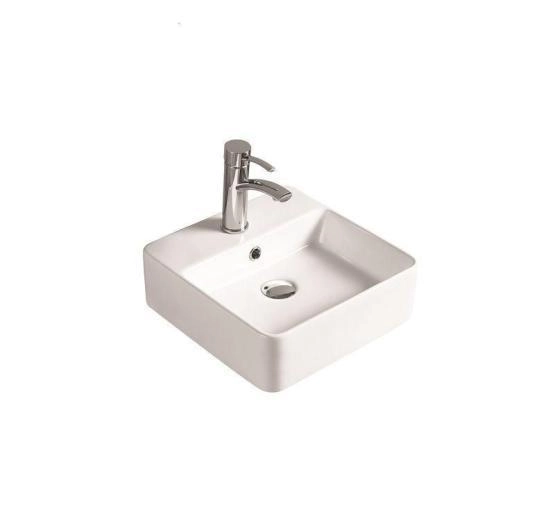 Раковина SantiLine SL-1004 38x38 на столешницу керамическая Белый