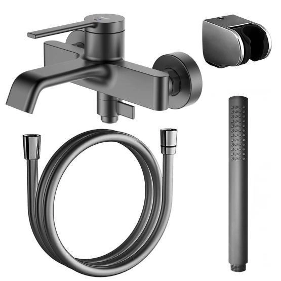 Смеситель для ванны Azario VINCENTE с ручным душем, графит (AZ-VRZ238326AJ)