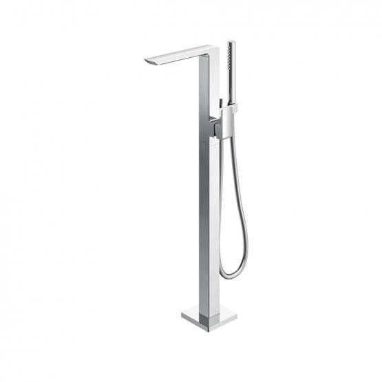 TOTO Jewelhex Смеситель для ванны 113x374x876мм, отдельностоящий с ручным душем, Active Wave, цвет: хром