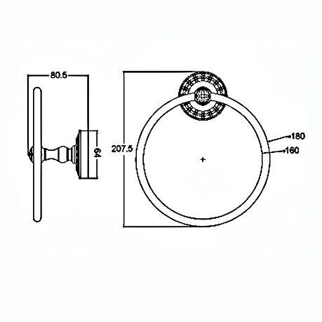 Полотенцедержатель ВИНДЗОР K25004 бронза