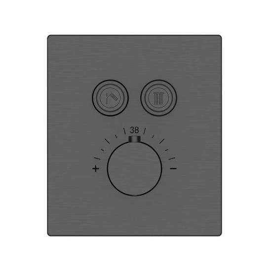 Встраиваемый смеситель Vincea для душа VSCV-321TGM двухфункциональный, термостатический, вороненая сталь