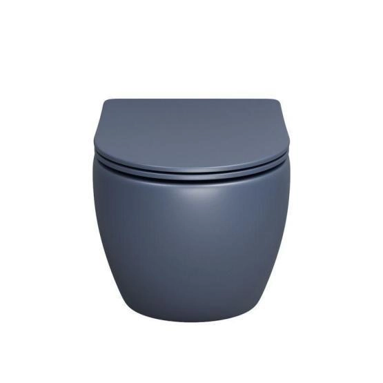 Унитаз Grossman GR-4455BLMS Color (485*360*375) СИНИЙ МАТОВЫЙ подвесной Безободковый с тонкой крышкой