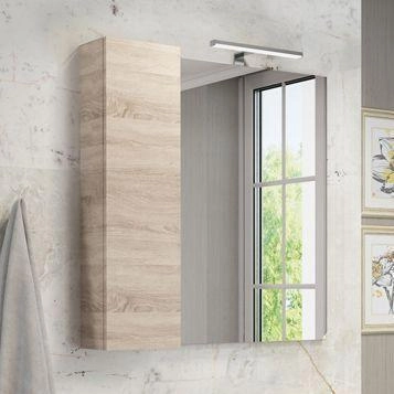 Зеркало шкаф Comforty Тромсе-80 дуб сонома