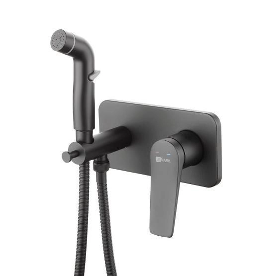 Смеситель Lemark Bronx LM3720BL с гигиеническим душем, встраиваемый , черный