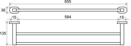 Полотенцедержатель Ravak Chrome CR 320.00 (2 полотенца), 66 см X07P193