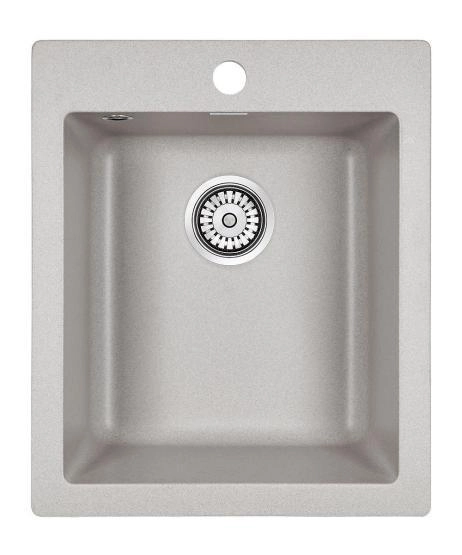 Мойка для кухни Paulmark LEER, PM104249-GR, серый, 415х490 мм