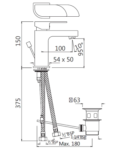 Смеситель для раковины Jaquar Alive ALI-CHR-85051B хром
