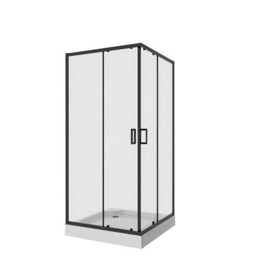Душевой уголок Niagara Nova NG-6809-08 BLACK (100*100*190) квадрат, двери раздвижные