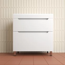 Тумба напольная Style Line Остин под раковину Фортуна 80 2 ящ белый эмаль PLUS