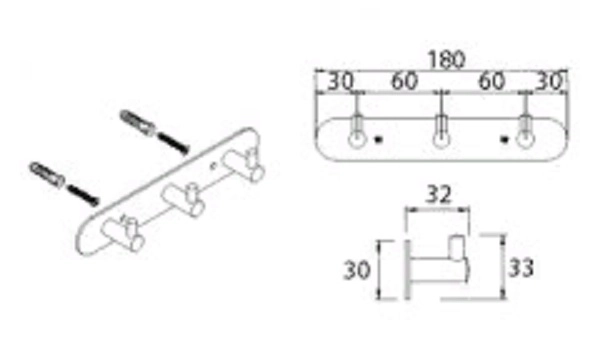 Планка 3 крючка Fixsen HOTEL FX-31005-3
