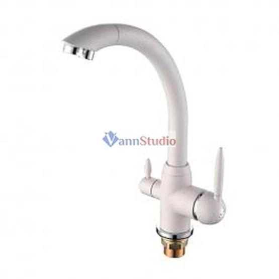 Смеситель для кухни Frap F4399-8 с краном для фильтр/воды белый