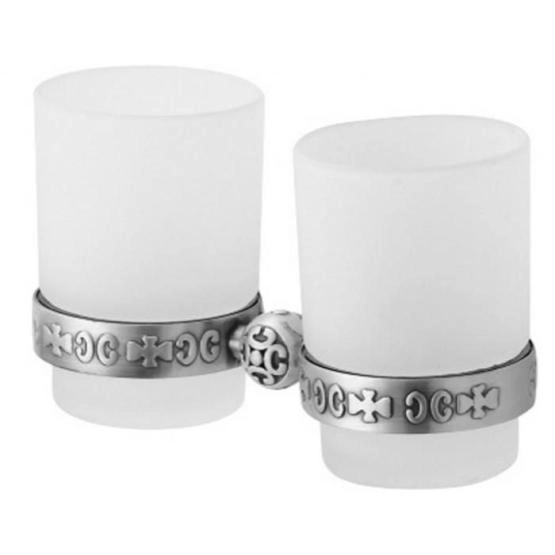 Держатель стакана двойной ZORG (AZR 04 SL) серебро-белый