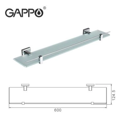 Полка для ванной стеклянная Gappo G3807 60 см