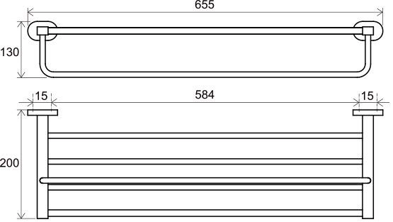 Полотенцедержатель Ravak Chrome CR 330.00 (3 полотенца), 66 см X07P194