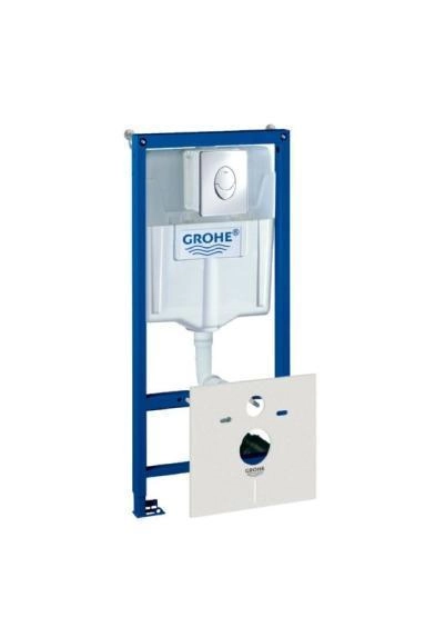 Инсталляция Grohe 38750001 4 в 1 в сборе, для унитаза подвесного с кнопкой смыва 38505000