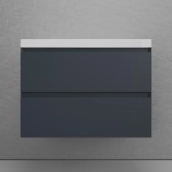 Тумба подвесная Style Line Манхэттен 80 ЭМАЛЬ под ASTI 80 2 ящика PLUS графит