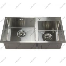 Мойка Melana ProfLine S8045H 80x45 3,0/220 сатин 2-я чаша, врезная прямоугольная