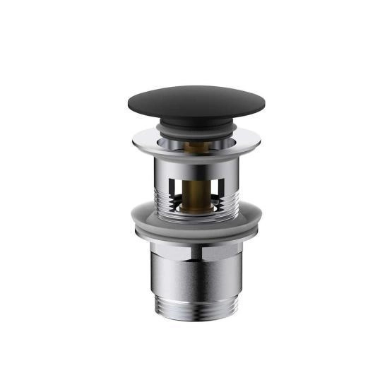 Донный клапан Vincea DPU-1B01MB клик-клак G1 1/4, с переливом, черный