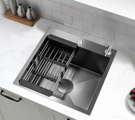 Мойка кухонная Esbano CASCADE-M 600х500х230 оружейная сталь PVD покрытие