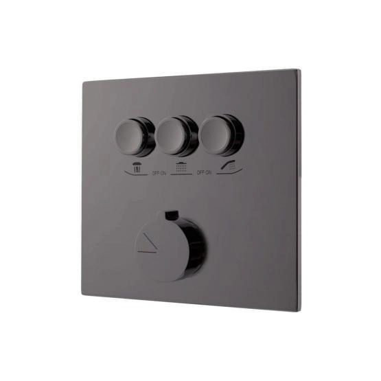 Встраиваемый смеситель Vincea для душа VSCV-431GM трехфункциональный, вороненая сталь