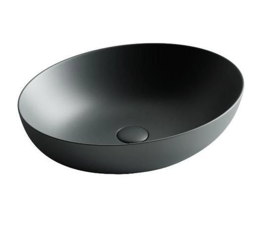 Умывальник чаша накладная овальная (цвет Темный Антрацит Матовый) Element 520x395x130мм