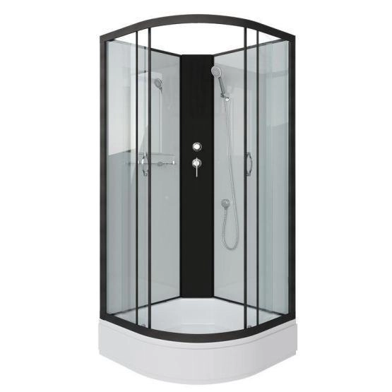 Душевая кабина Niagara NG-6703-14BK 800х800х2000 средний поддон 26см стекло прозрачное черные профиля
