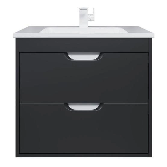 Тумба с раковиной для ванной Uperwood Modul 65 см, подвесная, матовая, черная