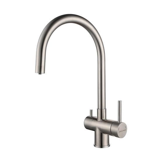 Смеситель для кухни Paulmark Heller брашированная сталь He213218-SS, под фильтр