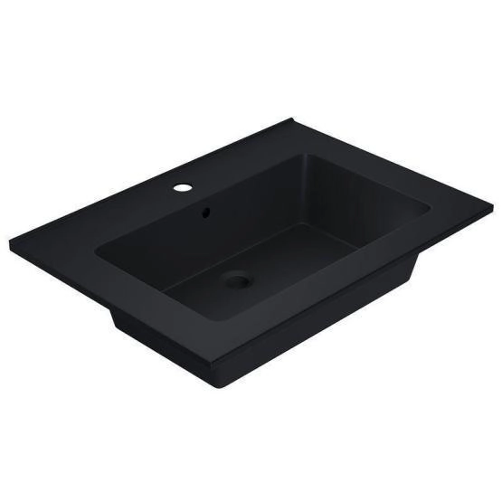 Раковина кварцевая Uperwood Parma Quartz 65 см, черная матовая, уголь