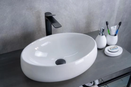 Раковина Gid N9030b 48x34 на столешницу белая