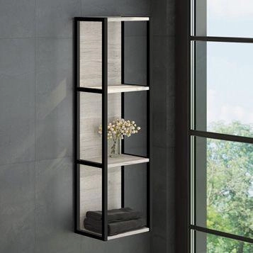 Шкаф подвесной Comforty открытый Дюссельдорф-35М дуб дымчатый