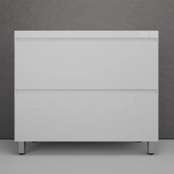 Тумба напольная Style Line Манхэттен 100 ЭМАЛЬ под ASTI 100 2 ящика PLUS белый матовый