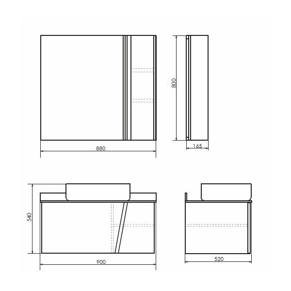 Зеркало шкаф Comforty Эдинбург-90 бетон светлый