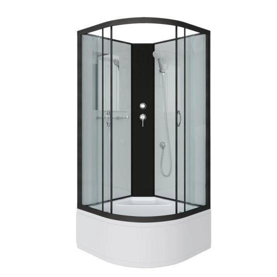 Душевая кабина Niagara NG-6709-14BK 1000х1000х2150 высокий поддон 45см стекло прозрачное черные профиля