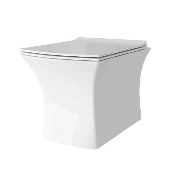 Унитаз Grossman GR-4461S (510*350*360) подвесной безободковый с тонкой крышкой, белый