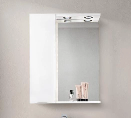 Шкаф Belbagno MARINO Bianco Lucido зеркальный подвесной с подсветкой, левосторонний MARINO-SPC-600/750-1A-BL-P-L