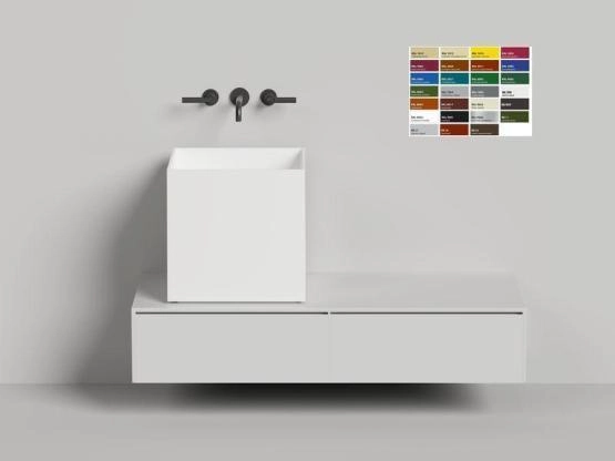 Раковина Salini ARMONIA SQUARE 03 S-Sense покраска RAL глянцевая 45x45 130513GF накладная