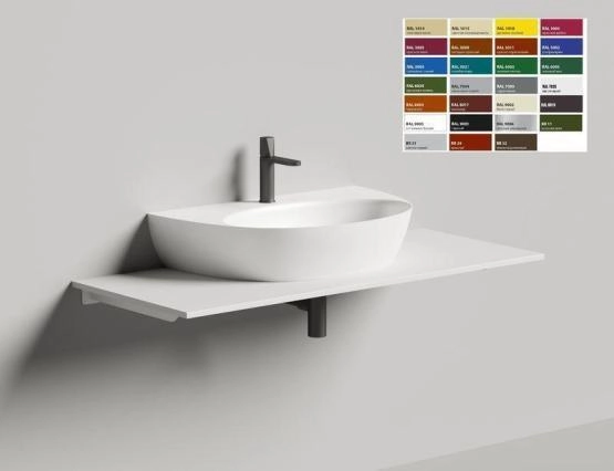 Раковина Salini ALDA WALL 03 S-Sense покраска RAL глянцевая 71x45 140313GF накладная без отв.смесителя