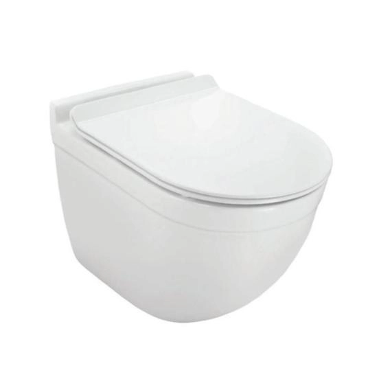 Унитаз подвесной Jaquar Solo, безободковый, сиденье и крышка slim SLS-WHT-6953BIUFSM