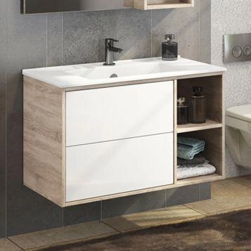 Тумба с раковиной Comforty Гамбург-90 дуб сонома