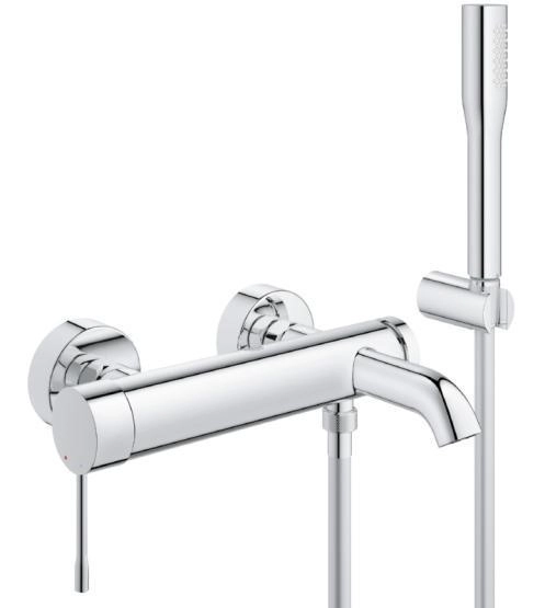 Смеситель Grohe Essence+ 33628001 для ванны однорычажный с душевым гарнитуром