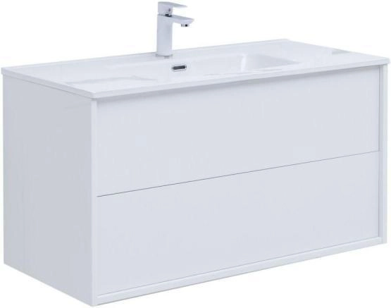 Тумба под раковину Aquanet Lino 100 (Flat) белый глянец