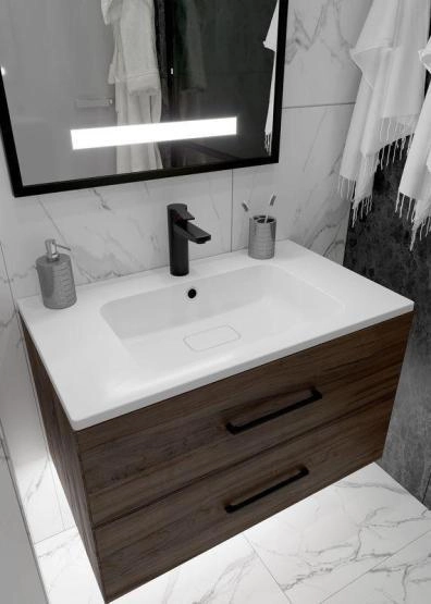 Раковина кварцевая Uperwood Lagoon Quartz 80 см, белая матовая, жасмин