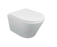 Унитазы Azario Унитаз подвесной безободковый Azario Teramo AZ-0053-UQ3 (система смыва Торнадо) с тонкой крышкой микролифт