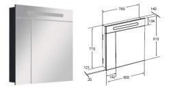 Зеркальный шкаф Roca Victoria Black 80 ZRU9000100 черный