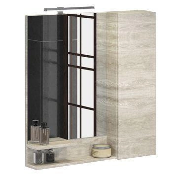 Зеркало шкаф Comforty Верона-90 дуб белый