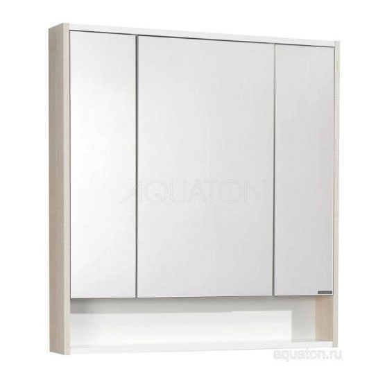 Зеркальный шкаф Aquaton Рико 80 белый, ясень фабрик 1A215302RIB90