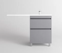 Тумба напольная Style Line Даллас ЛЕОН 120, Люкс серая, PLUS